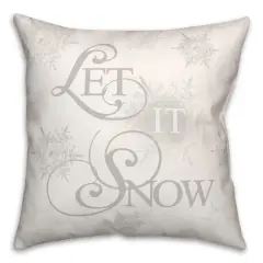 Let It Snowflakes 18x18 Throw Pillow