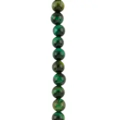 Dark Green Dyed Tiger's Eye Round Beads, 8mm by Bead Landing&trade;