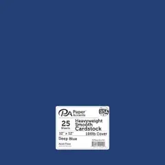 PA Paper&trade; Accents Smooth 12"x 12" Heavyweight Cardstock, 25 Sheets Deep Blue
