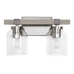 Lalia Home Barnlit 2 Light Metal & Glass Shade Vanity