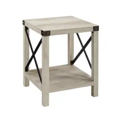 Walker Edison 22" Rustic Wood Side Table White Oak