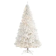 9ft. Pre-Lit White Artificial Christmas Tree, Clear LED Lights