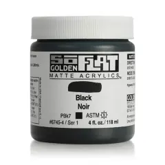 Golden&reg; SoFlat Matte Acrylic Paint, 4oz. Black