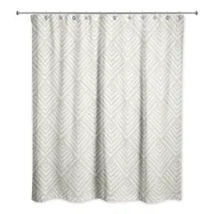 Watercolor Diamond Shower Curtain Cream