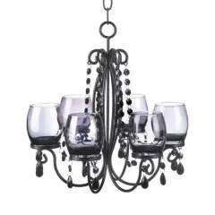 14" Midnight Elegance Candle Chandelier