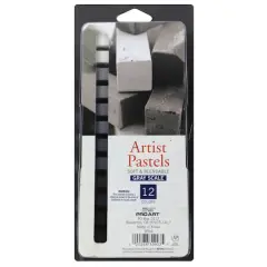 Pro Art&reg; Gray Scale 12 Piece Square Artist Pastels