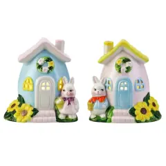 Mr. Cottontail 5" Ceramic Bunny Cottages Set