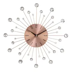 Copper Metal Glam Wall Clock, 15"