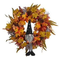 28" Harvest Fall Gnome Autumn Wreath