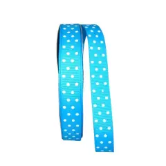 JAM Paper 7/8" x 50yd. Grosgrain Confetti Dots Ribbon Turquoise