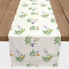 Spring Flower Bunches 16" x 90" Cotton Twill Runner