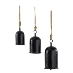 Metal Bohemian Decorative Cowbells Set Black