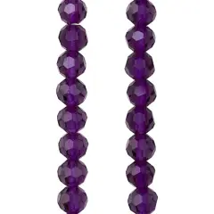 Purple Glass Faceted Round Beads, 6mm by Bead Landing&trade;
