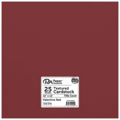 PA Paper&trade; Accents 12" x 12" 73lb. Textured Muslin Cardstock, 25 sheets Valentine Red