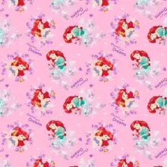 Disney&reg; Princess Ariel Pink Discover Your Dreams Cotton Fabric