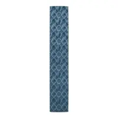72" Blue Ogee Pattern Cotton Twill Runner