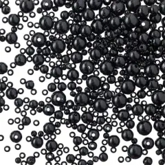 2.5oz. Jet Black Plastic Pearl Bead Mix by Bead Landing&trade;