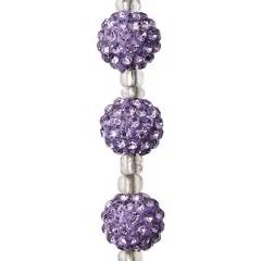 Lavender Rhinestone Studded Round Beads, 10mm by Bead Landing&trade;