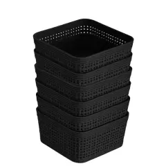 Simplify For Green Living Square Organizing Baskets, 6ct. Matte Black