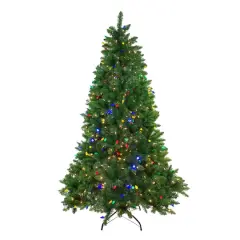 7.5ft. Pre-Lit Huron Pine Artificial Christmas Tree, Dual Color LED Lights