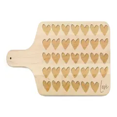 Love And Hearts 17" x 8" Maple Paddle Cutting Board