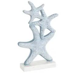 14" Blue Starfish Stacked Sculpture