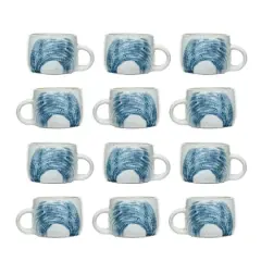 Hello Honey&reg; 10oz. Cream & Blue Glaze Hand-Painted Stoneware Mug, 12ct.