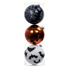 4.75" Orange, Black & White Plastic Ball Ornament Set by Ashland&reg;