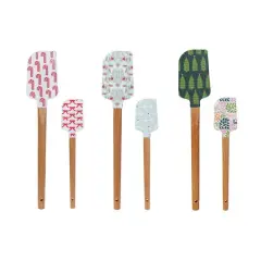 Hello Honey&reg; 13.5" Holiday Silicone & Wood Spatula Set