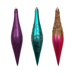 6 Pack 7.7" Jewels & Jolly Shatterproof Teardrop Ornaments by Ashland&reg;