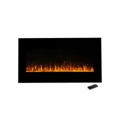Hastings Home 42" Black Electric LED Fireplace