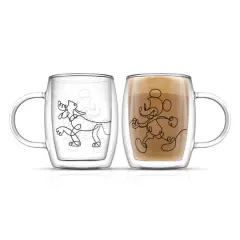 JoyJolt&reg; Disney&reg; 13.5oz. Mickey & Pluto Aroma Glass Mugs, 2ct.