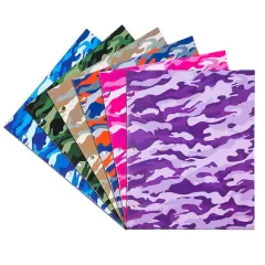 JAM Paper Camo Glossy Laminated Two Pocket 3 Hole Punch School Folders, 6ct.