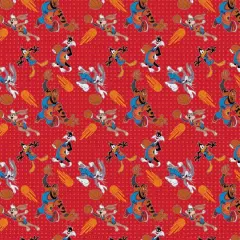 Space Jam Players Tonal Red Precut Cotton Fabric