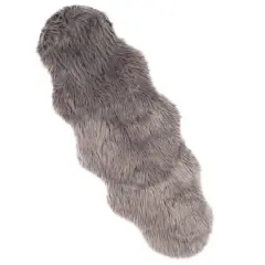 Hastings Home Faux Sheepskin Fur Rug Gray