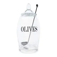 Hello Honey&reg; 5.5" Clear Glass Olive Jar with Lid Set