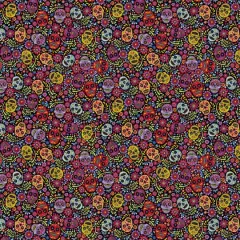 Camelot Fabrics Black Sugar Skulls Cotton Precut Fabric