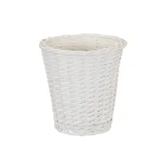 Household Essentials 7" Woven Wicker Waste Basket White