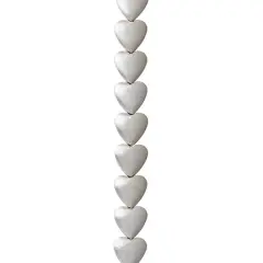 Silver Hematite Heart Beads, 10mm by Bead Landing&trade;