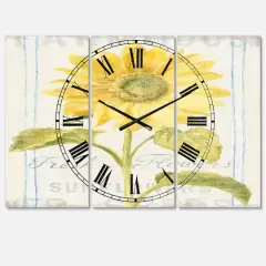 Designart 'Floursack Florals Ii Farmhouse Multipanel Wall Clock