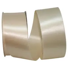 JAM Paper 2.25" x 50yd. Double Face Satin Allure Ribbon Ivory