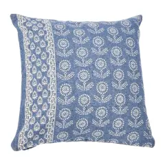 Hello Honey&reg; 20" Square Floral Fields Pillow Cover Blue