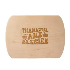 Thankful and Blessed 8" x 11" Maple Oval Cutting Board