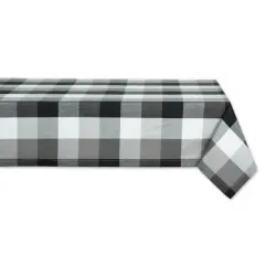 DII&reg; 84" Tri Color Check Tablecloth Black