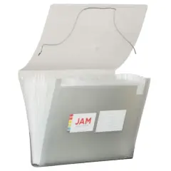 JAM Paper 9" x 13" Plastic Accordion Folder Smoke Grey