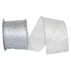 Reliant 2.5" x 10yd. Web Mesh Metallic Wired Ribbon Silver