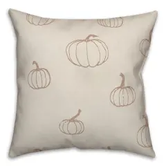 Dusty Rose Mini Pumpkin Pattern Throw Pillow