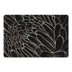 18" x 27" Black & White Floral Etching Floor Mat