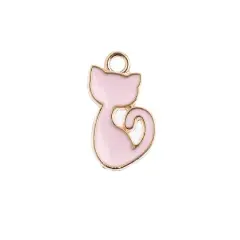 John Bead Sweet & Petite Retro Cat Charms, 10ct. Pink