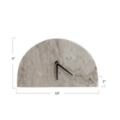 Hello Honey&reg; Beige & Black Modern Half Moon Marble Mantel Clock